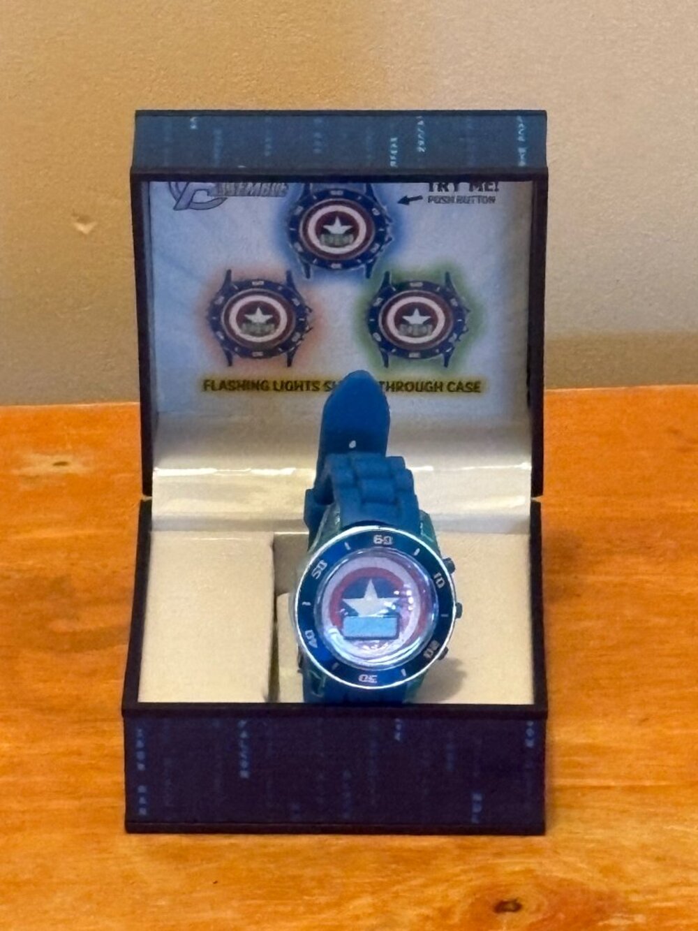 Captain America Flashing Lights Watch in Box